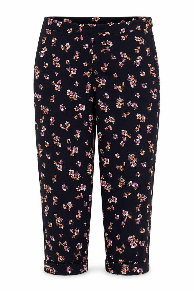 Marks and Spencer Women's Black Floral Capri Trousers