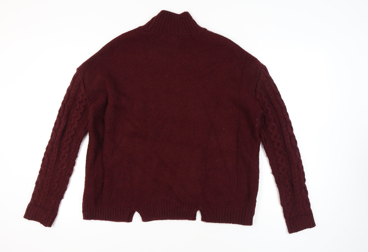 Marks and Spencer Women's Red Cable-Knit Pullover L