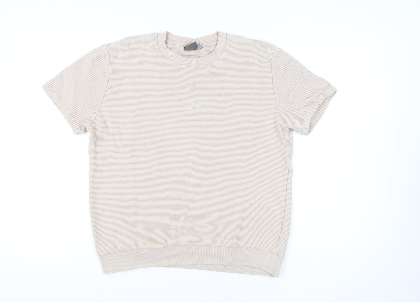 ASOS Men’s Beige Striped Crew Neck T-Shirt, L