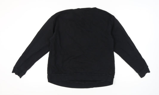 ASOS Women's Black Cotton Pullover Sweatshirt Size 12