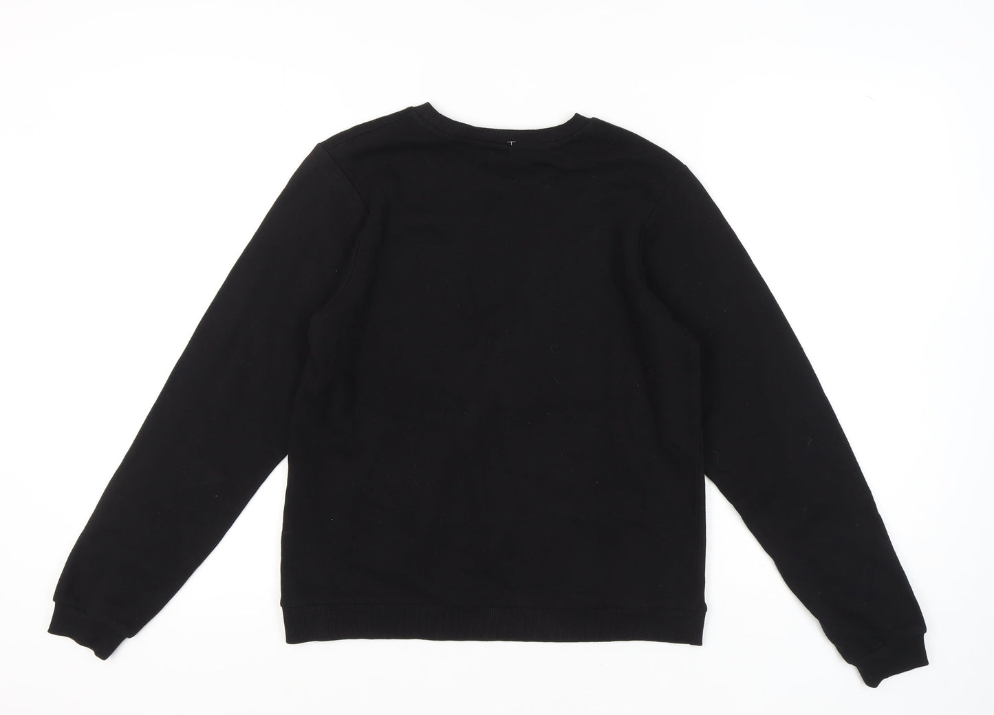 ASOS Women's Black Sweatshirt, UK 8, Lined, Logo, Casual