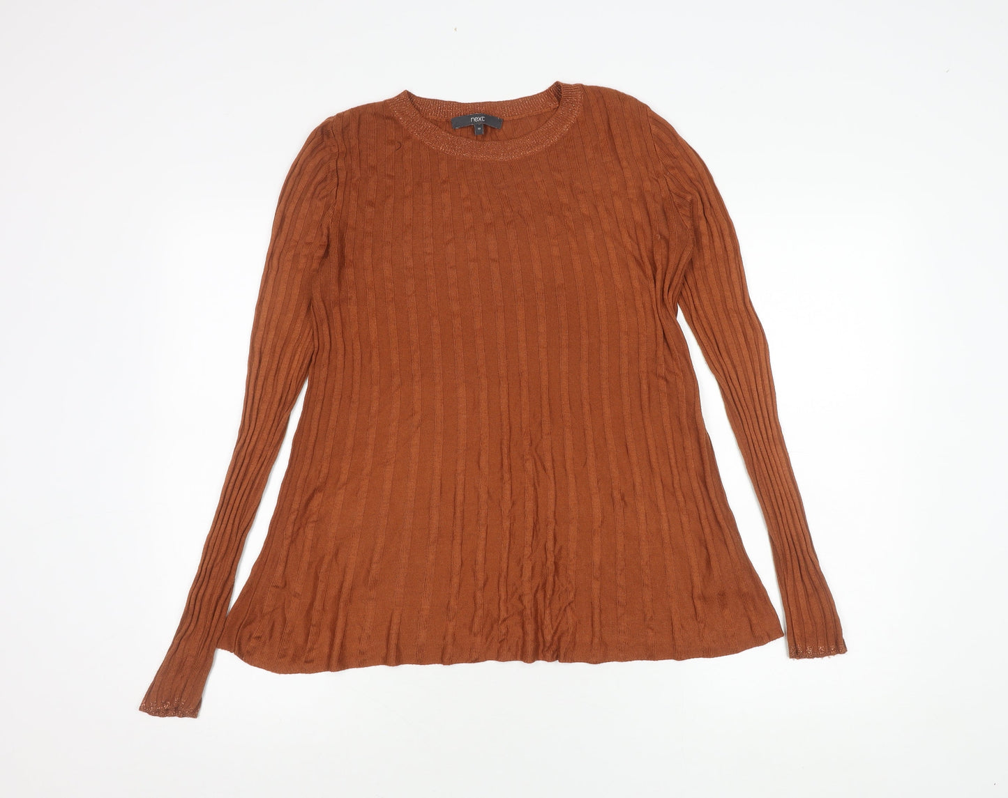 Next Women's Brown Knit Top Size 10 Long Sleeve