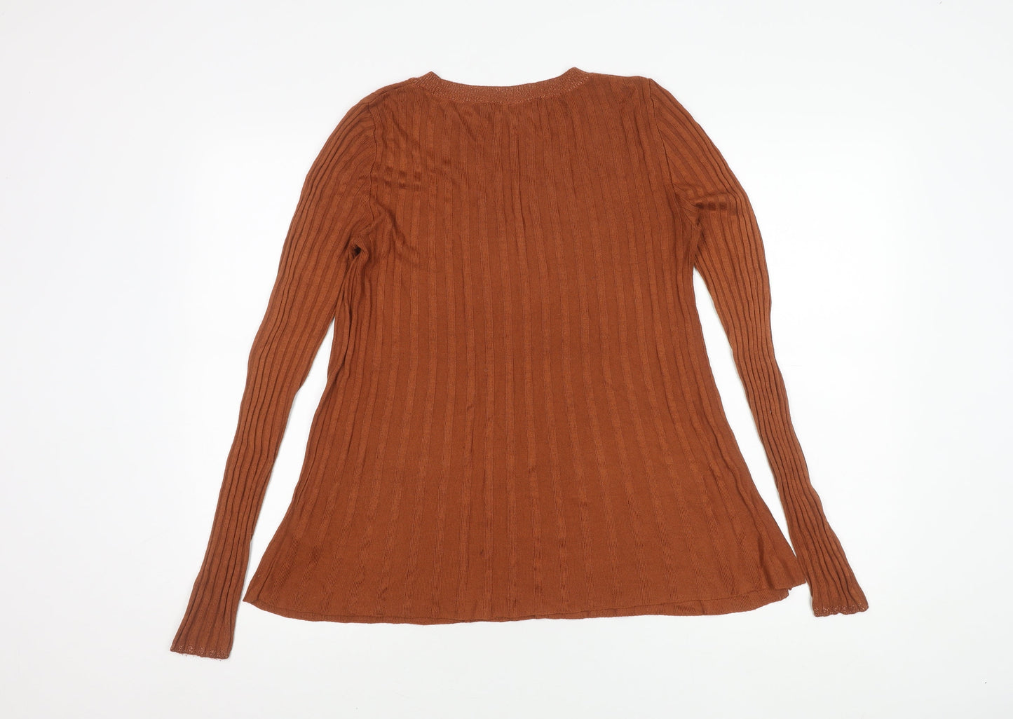Next Women's Brown Knit Top Size 10 Long Sleeve
