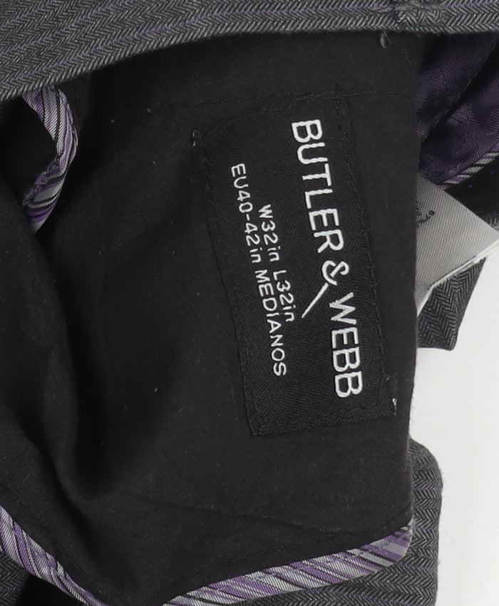 Butler & Webb Men's Grey Dress Pants, 32W x 32L