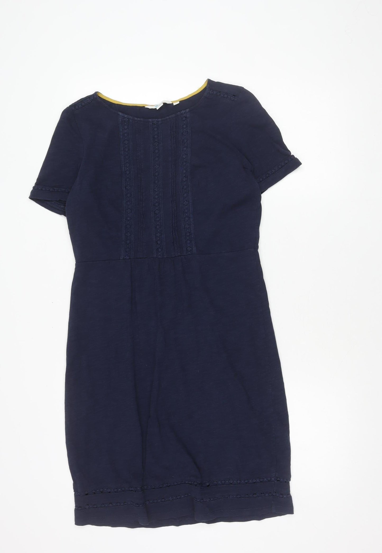 Boden Women's Blue Cotton Dress, Size 10, Short Sleeve