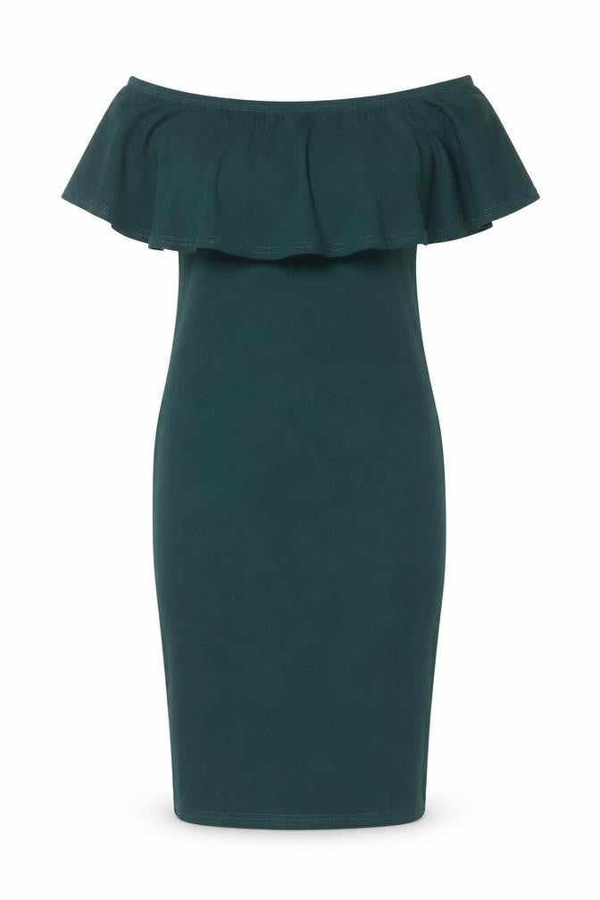 Missguided Womens Green Off the Shoulder Dress - Size 6