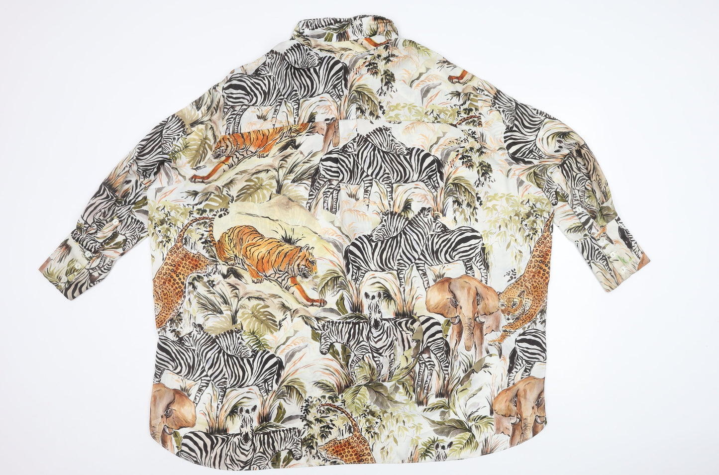 Zara Women's Multicoloured Animal Print Blouse, Size 8