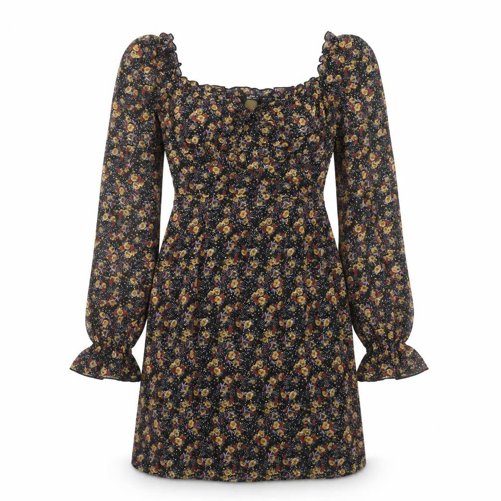 Front view of Nasty Gal Women's Floral A-Line Short Dress 8 Multicoloured