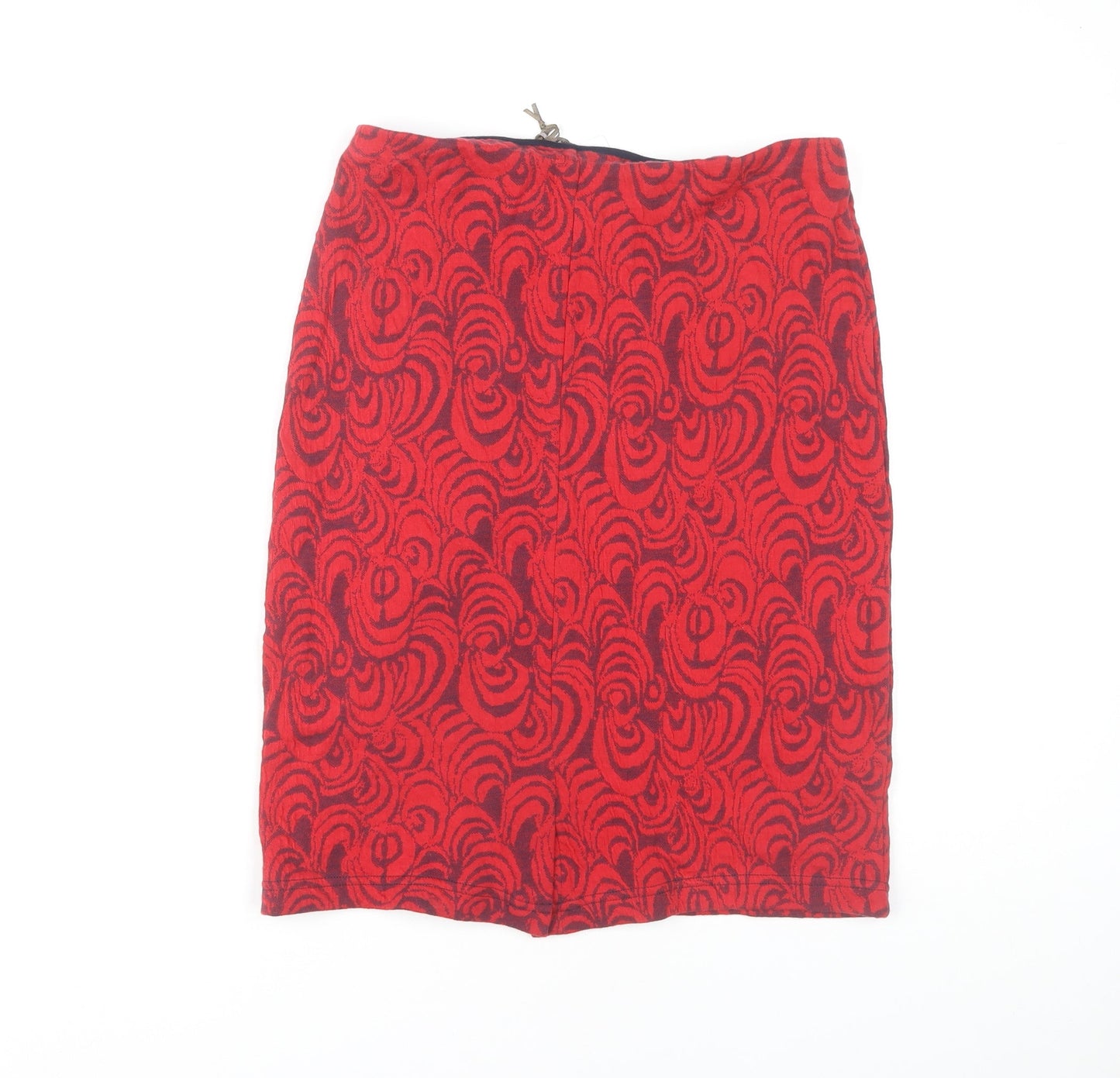 Adini Women's Red Geometric Pencil Skirt Size S