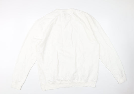 Lipsy London Women's Ivory Glitter Holiday Sweatshirt 2XL