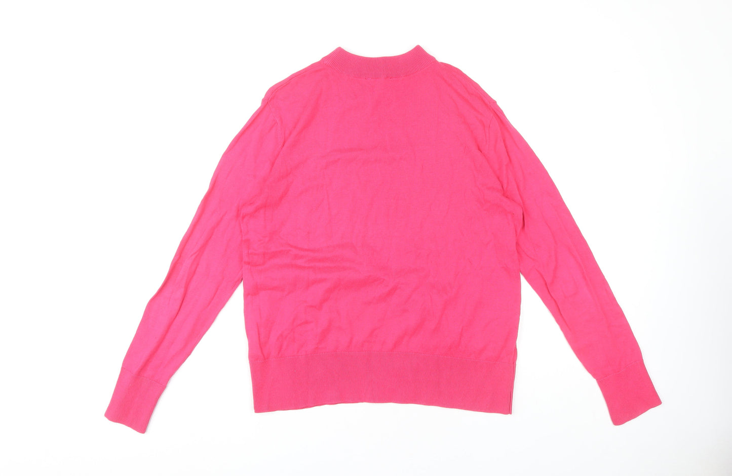 Monki Women's Pink Mock Neck Pullover Jumper Size 12