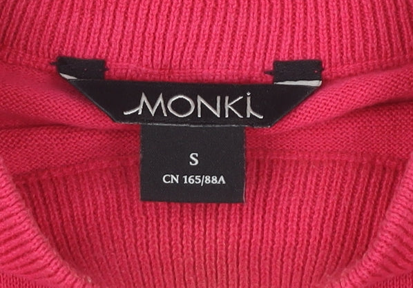 Monki Women's Pink Mock Neck Pullover Jumper Size 12