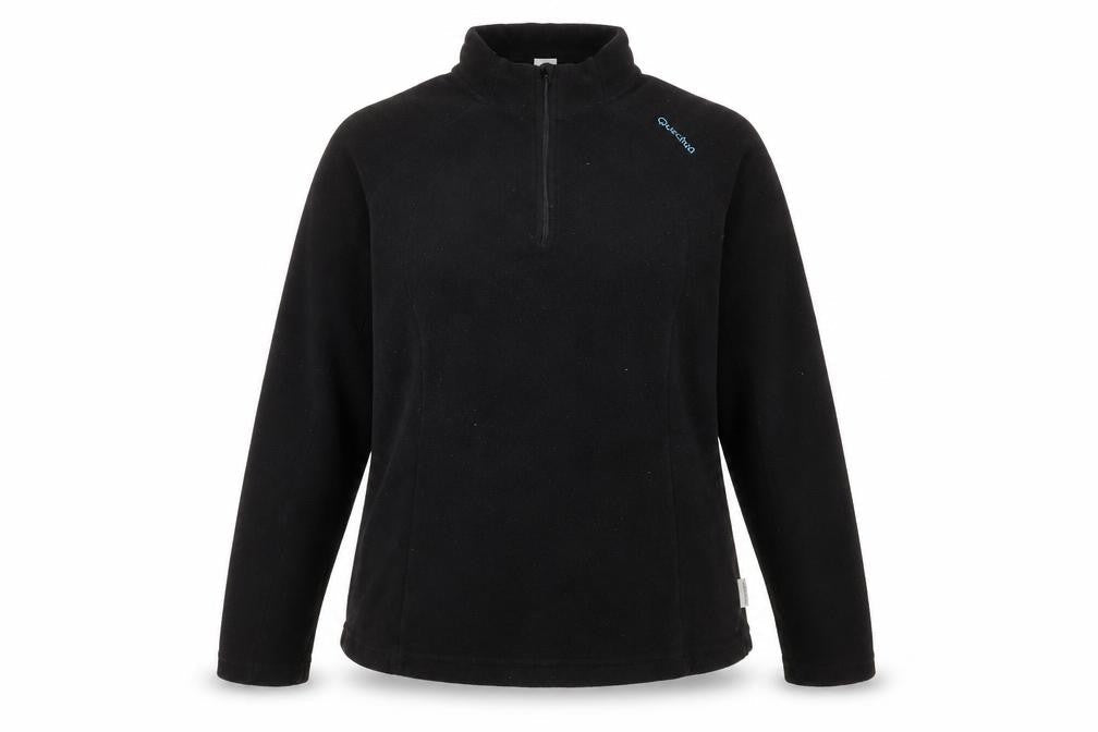 Oxylane Women's Black 1/4 Zip Fleece Sweatshirt - Size L