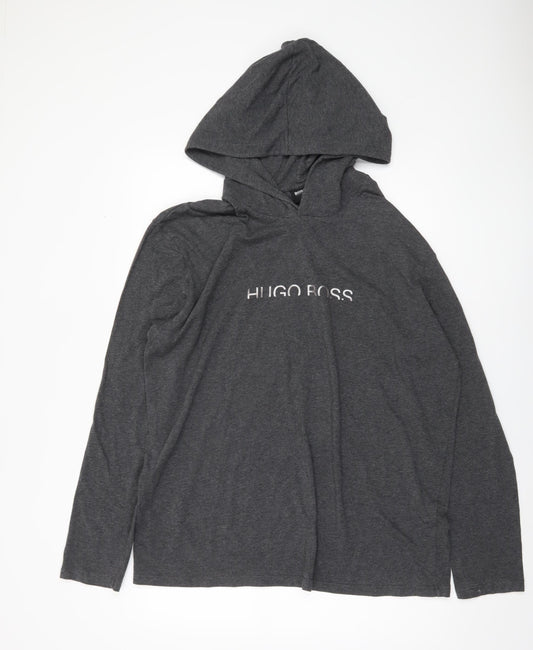 Hugo Boss Men's Grey XL Pullover Hoodie