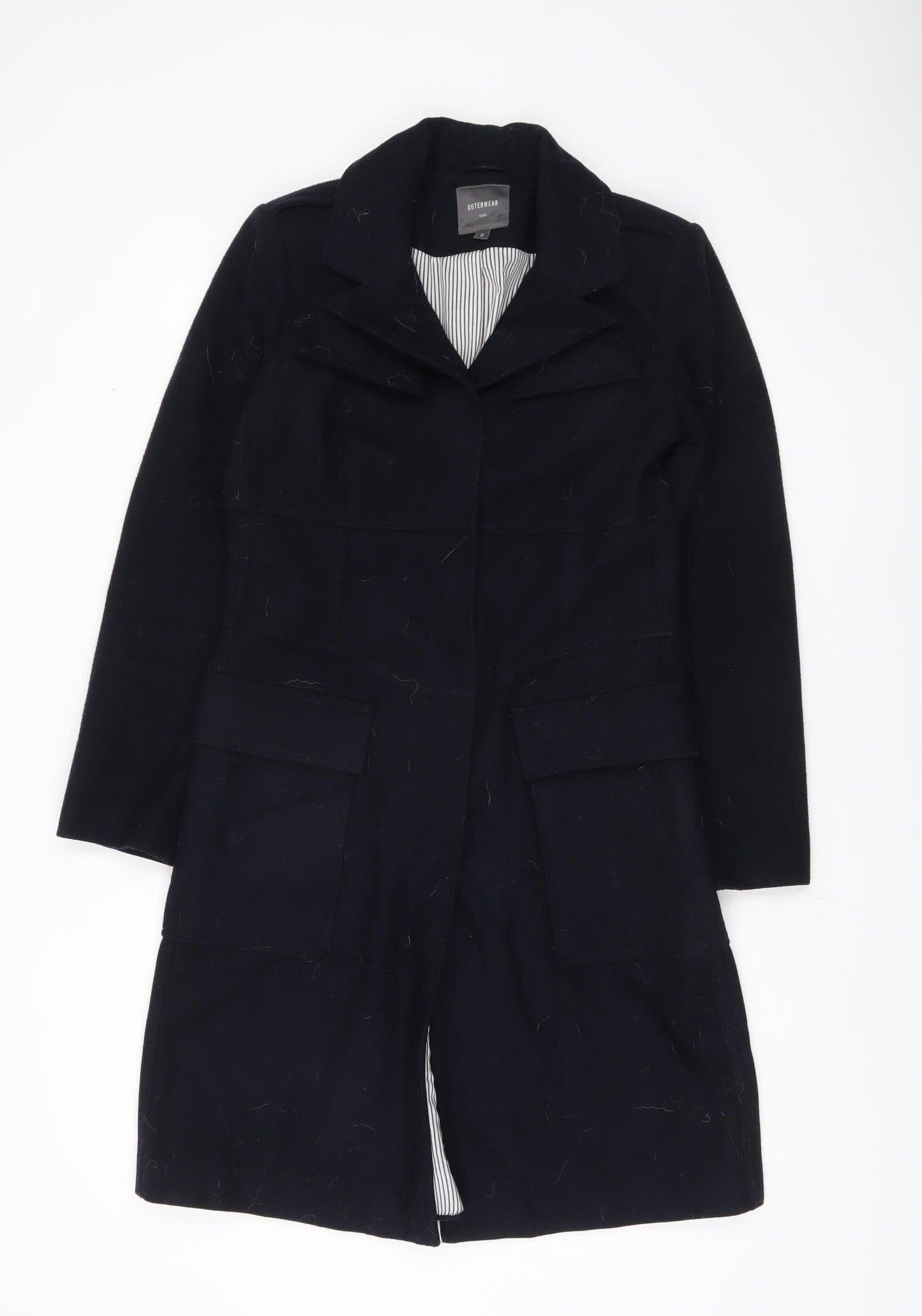 Next Women's Black Long Coat Size 8