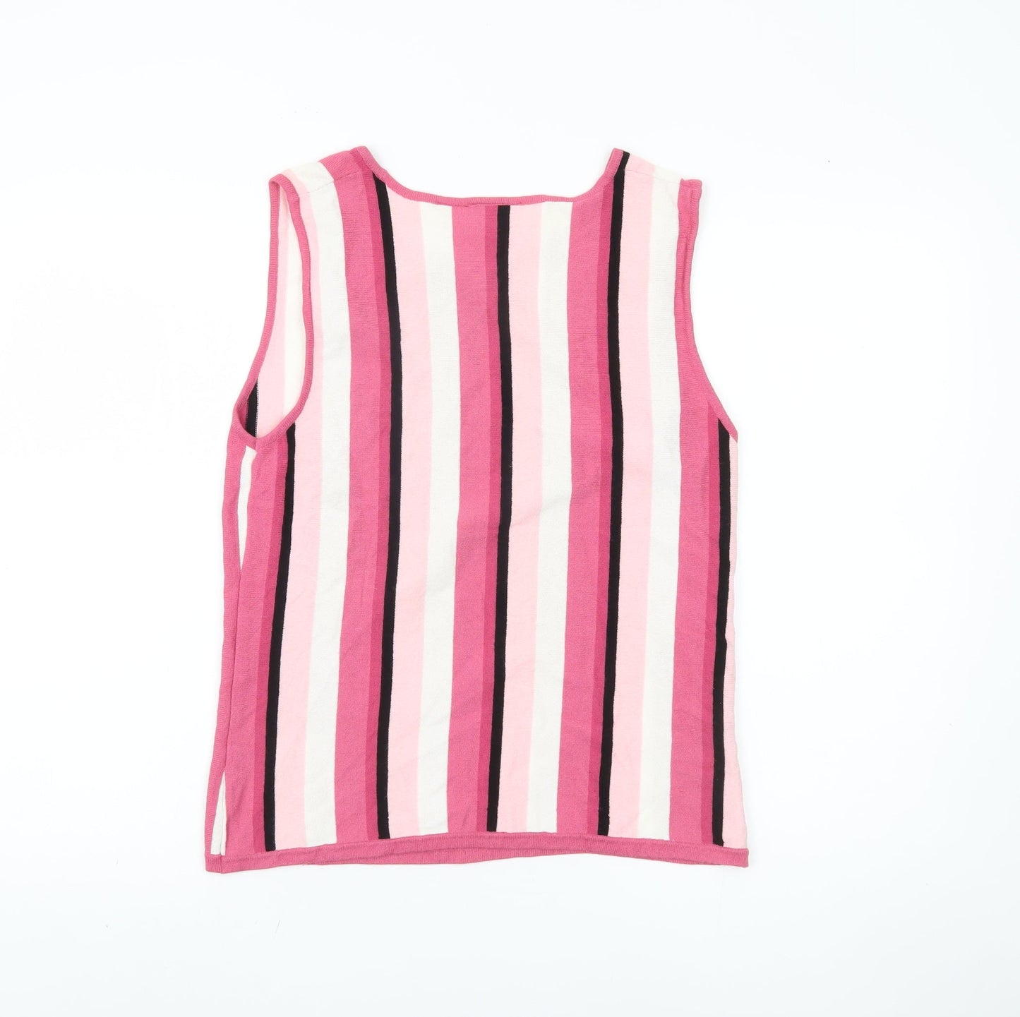 Gloria Vanderbilt Women's Pink Striped Tank Top M