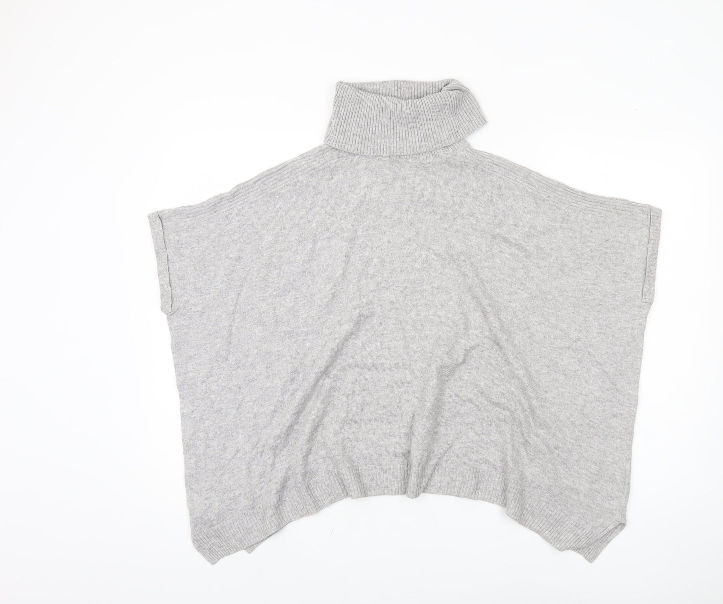 Dunnes Women's Grey Roll Neck Poncho Jumper S