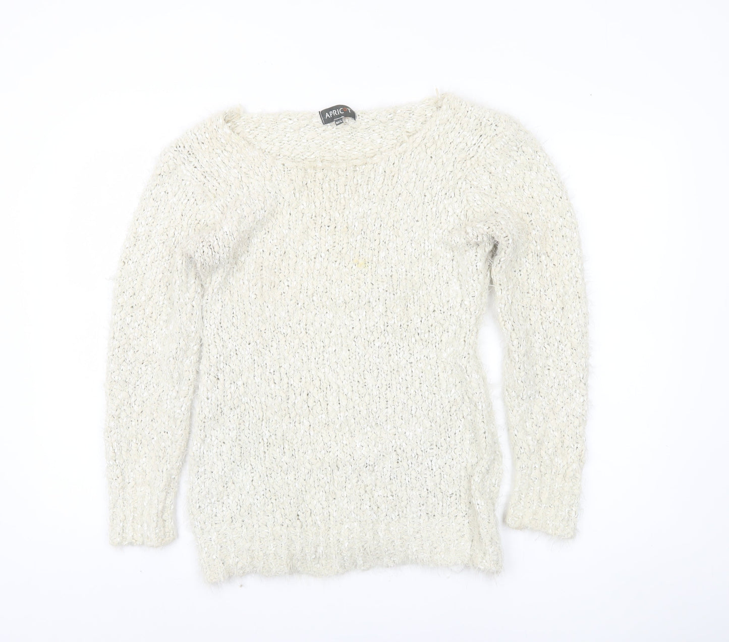 Apricot Women's Ivory Chunky Knit Pullover, M, Winter Jumper