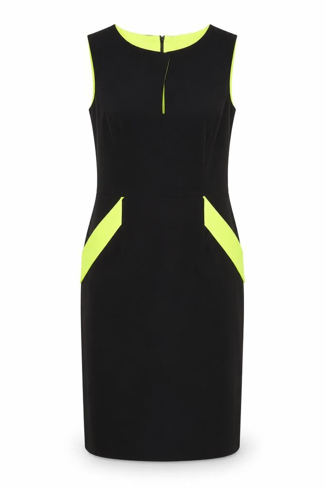Front view of Roman Women Black Sheath Dress, size 12