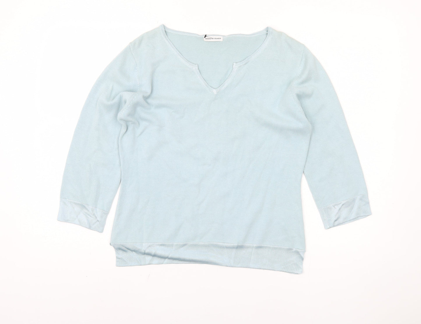 House of Fraser Women's Blue V-Neck Pullover, Size S