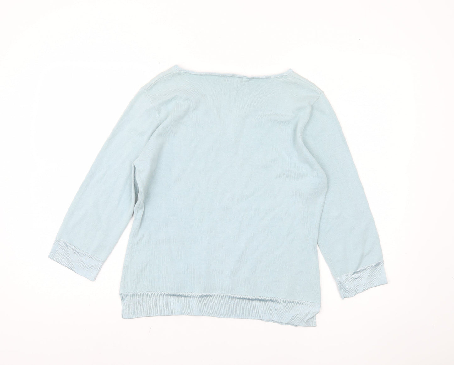 House of Fraser Women's Blue V-Neck Pullover, Size S