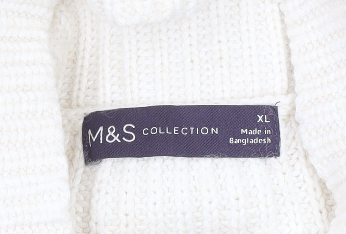 Marks and Spencer Women's White XL Chunky-Knit Pullover