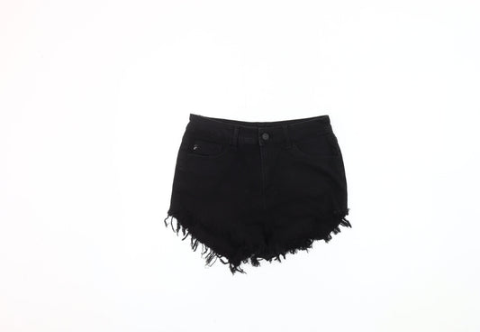 KanCan Women's Black Cut-Off Denim Shorts Size 28
