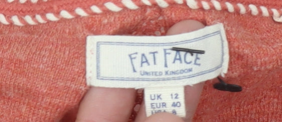 Fat Face Women's Red Cardigan Size 12 Cotton