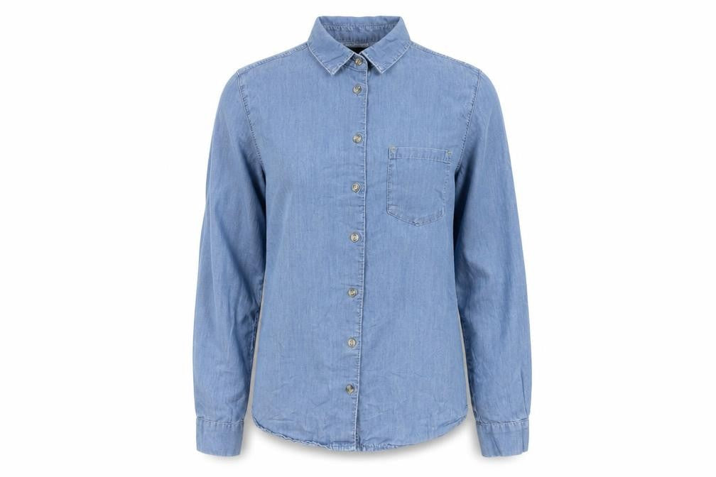 Topshop Women's Blue Button-Up Shirt Size 10