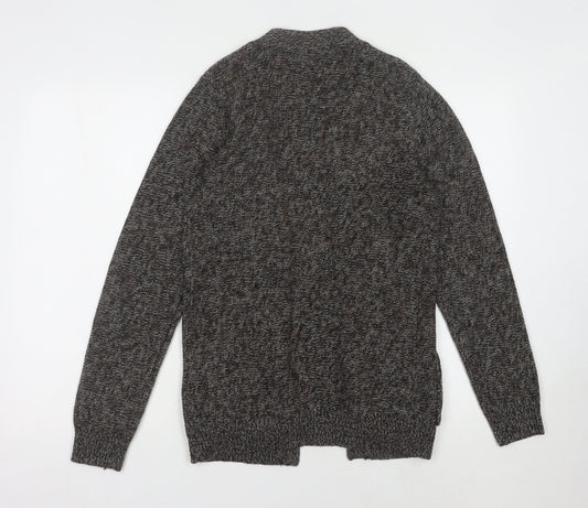New Look Men's Grey Cardigan XS Knit Long Sleeve