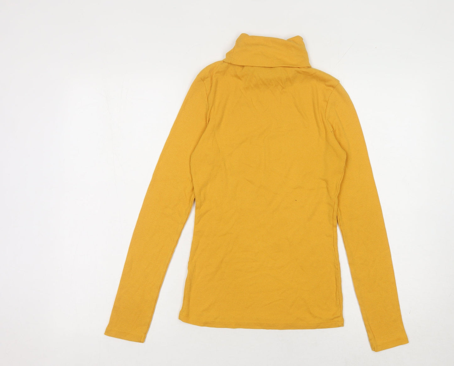 New Look Women's Yellow Roll Neck Jumper Size 12