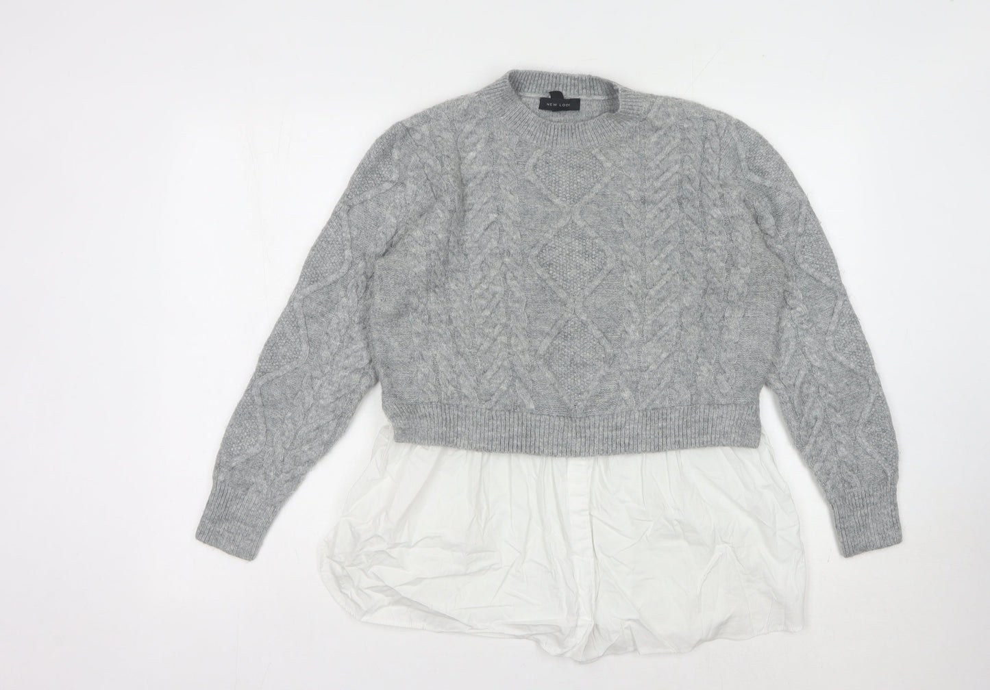 New Look Women’s Grey Cable-Knit Jumper, Size 16