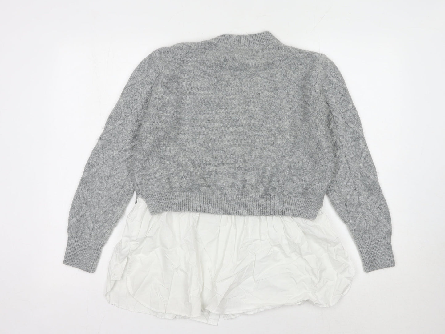 New Look Women’s Grey Cable-Knit Jumper, Size 16