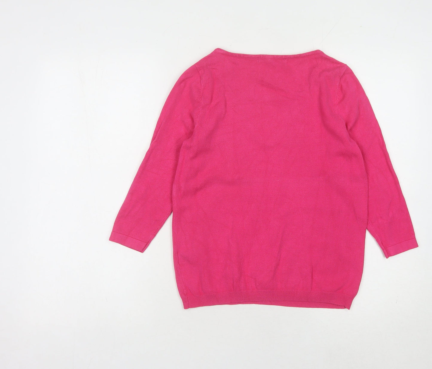 Marks and Spencer Womens Pink V-Neck Jumper Size 8