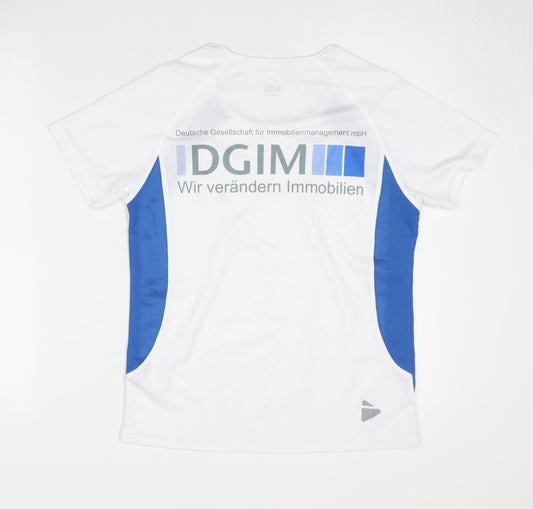 DEE Women's White Blue Running T-Shirt, Size S