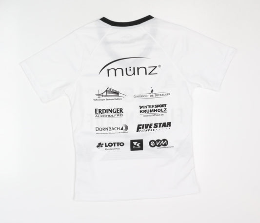 münz Women's White XS V-Neck Running T-Shirt