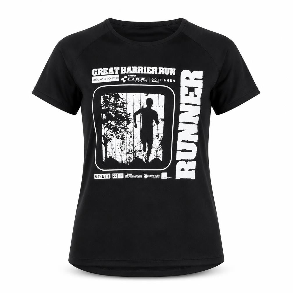 Sporty Women's Black Running T-Shirt, Size S
