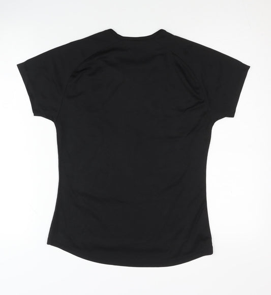 Sporty Women's Black Running T-Shirt, Size S