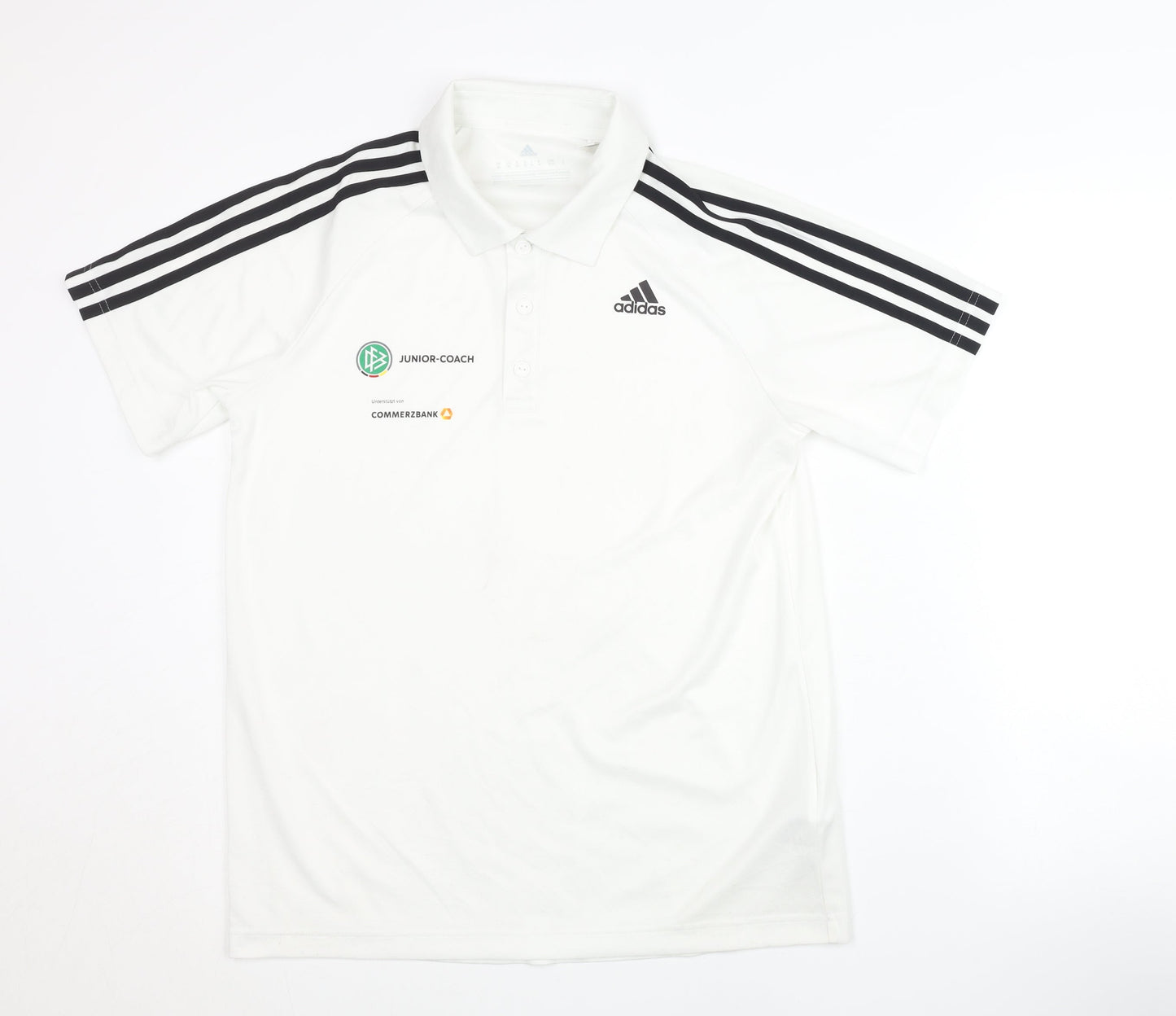 Adidas Men's White Polo Shirt - Medium, Sportswear