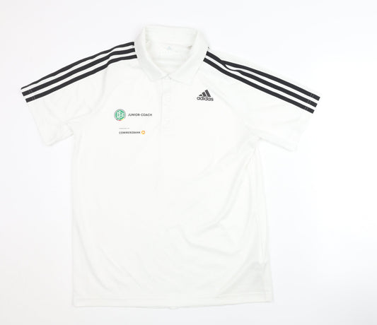 Adidas Men's White Polo Shirt - Medium, Sportswear
