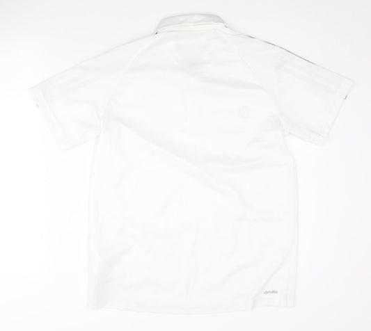 Adidas Men's White Polo Shirt - Medium, Sportswear