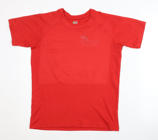 Fruit of the Loom Boys Red Crew Neck T-Shirt L