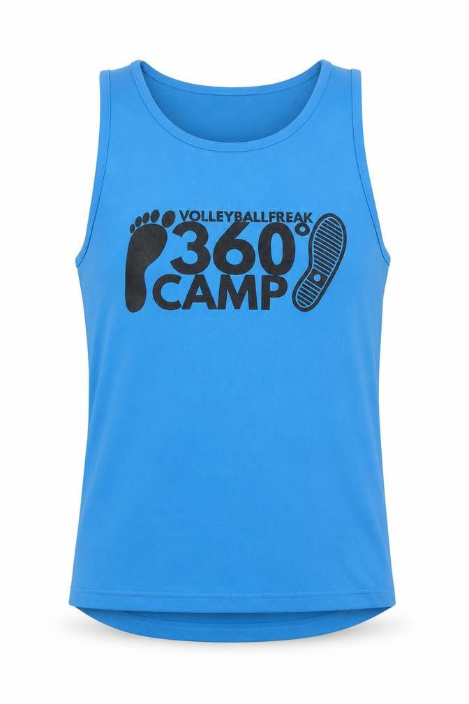 Front view of AWDis Men's Blue Volleyball Tank Top Medium