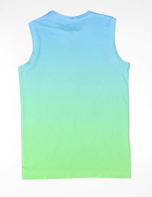 Skate Nation Boys Blue Green Sleeveless Tank Top