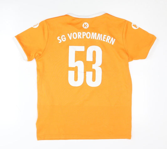 Kempa Boys Orange Football Jersey 13-14Y Short Sleeve