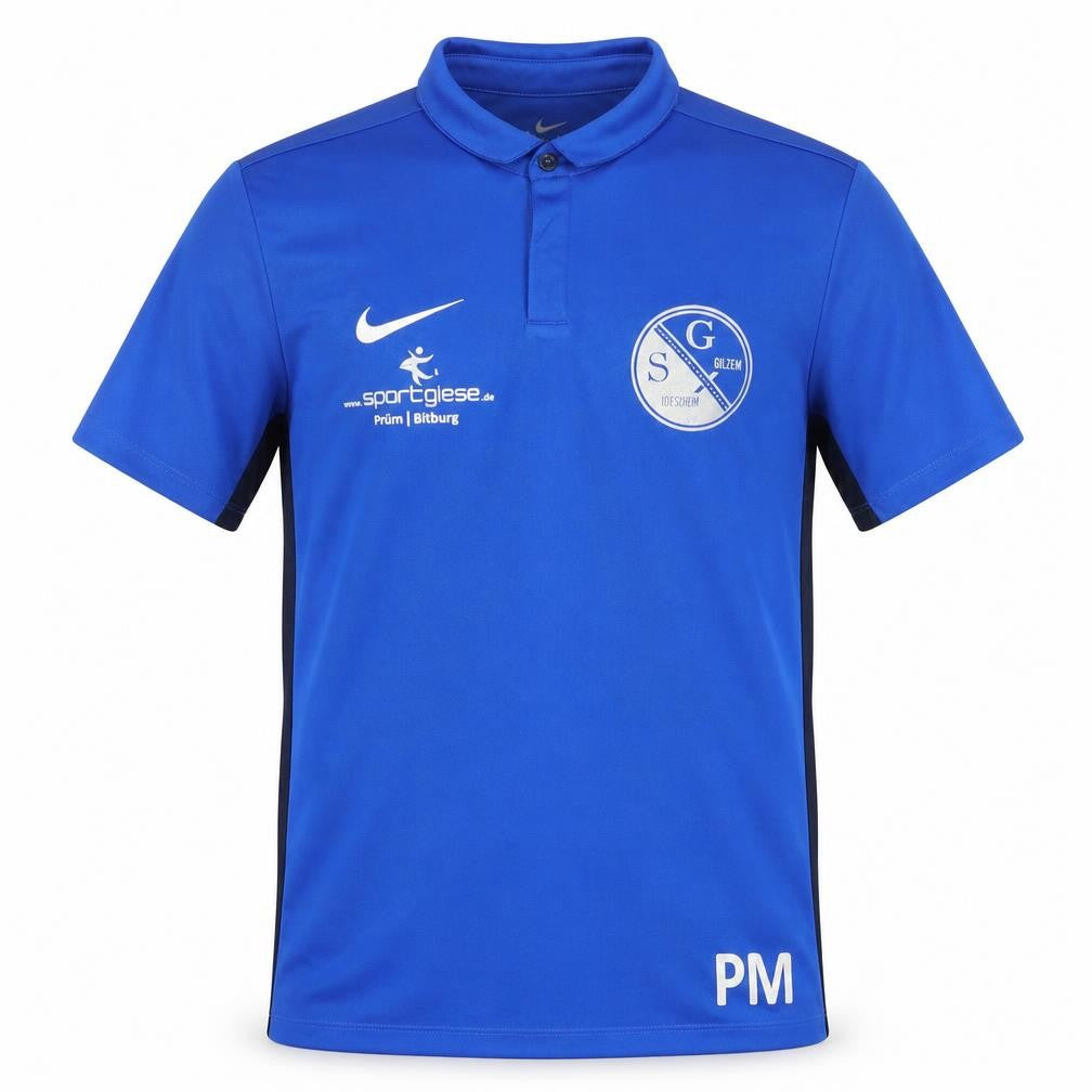 Front view of Nike Men's Blue Polo Jersey Football Top M