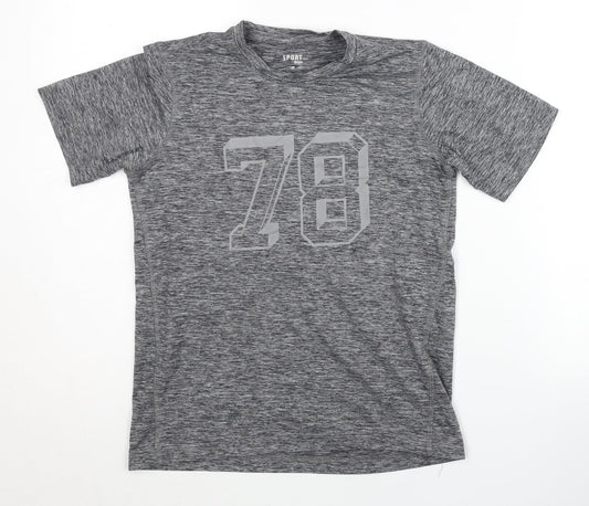 Pocopiano Boys Grey Jersey T-Shirt, 12-13 Years, Sporty Fit