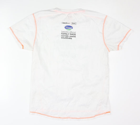 42K Men's White Running T-Shirt M Graphic Print