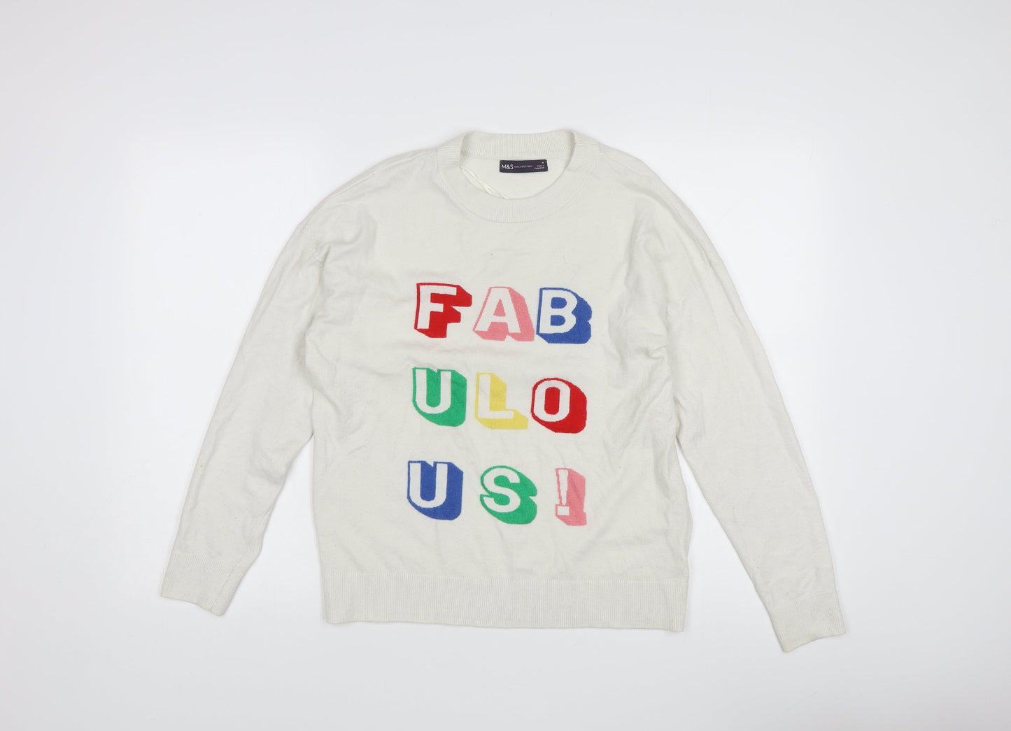 Marks and Spencer Women's White Pullover Jumper