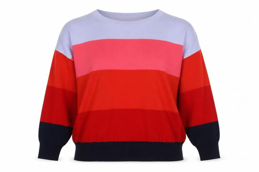 Front view of Bonmarché Women's Multicoloured Striped Jumper